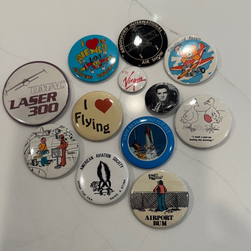 Vintage Aviation Themed Pin Collection (12)